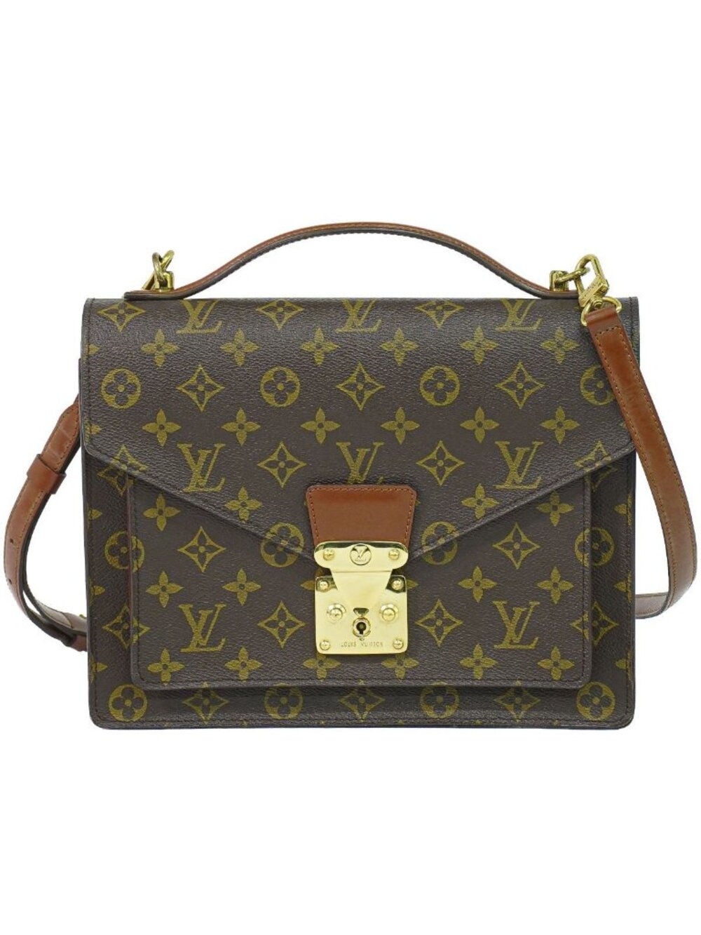 Louis Vuitton LV Monceau Monogram 2-Way Shoulder Bag Brown